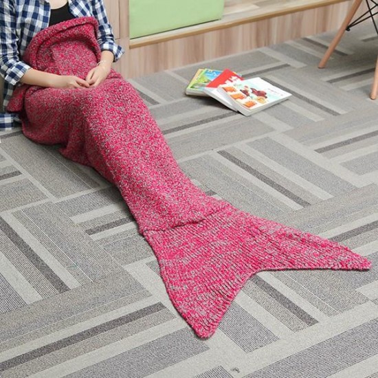 Two Size Thick Needle Yarn Knitting Mermaid Tail Blanket Woman Warm Super Soft Bed Mat