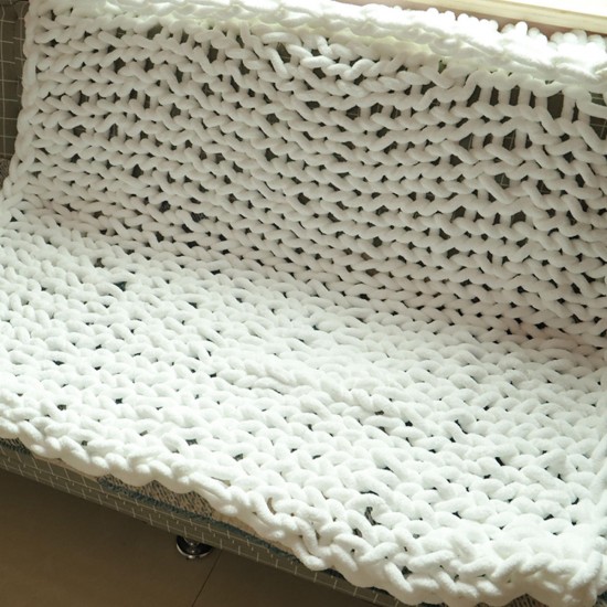 80 x 100cm Handmade Knitted Blanket Cotton Soft Washable Lint-free Throw Blankets