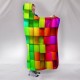 Warm 3D Colored Cubes Hooded Blankets Wearable Soft Towel Plush Mat For Adult Kid