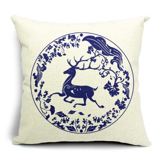 Chinoiserie Pillow Case Blue And White Porcelain Pillowcase