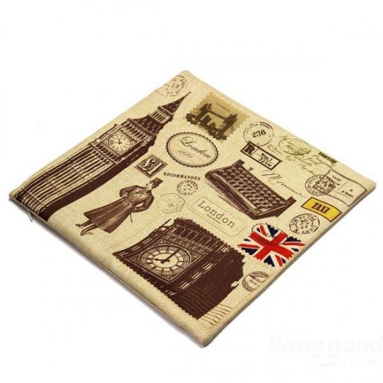 Retro British Style Pillow Case Cotton Linen Home Decoration