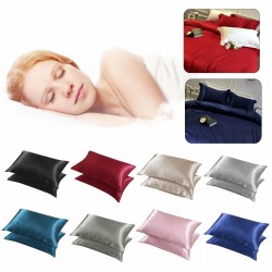 2pcs Silky Soft Pillow Case Bed Cushion Cover Pillowcase Luxury Room Home Gift