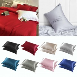 2pcs Silky Soft Pillow Case Bed Cushion Cover Pillowcase Luxury Room Home Gift