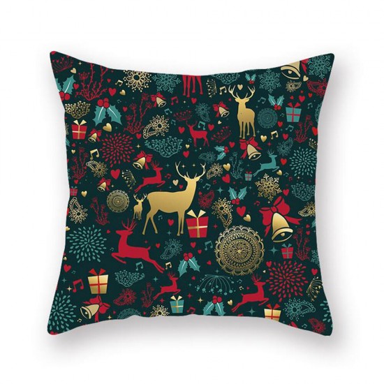 Christmas Cushion Cover Green Home Decor Sofa Pillow Case Cover Seat Car Throw Pillowcase Christmas Decor