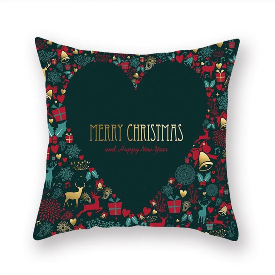 Christmas Cushion Cover Green Home Decor Sofa Pillow Case Cover Seat Car Throw Pillowcase Christmas Decor