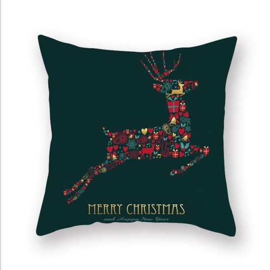 Christmas Cushion Cover Green Home Decor Sofa Pillow Case Cover Seat Car Throw Pillowcase Christmas Decor