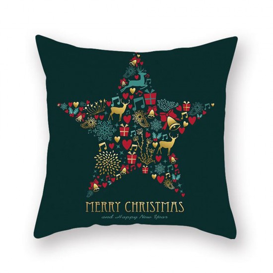 Christmas Cushion Cover Green Home Decor Sofa Pillow Case Cover Seat Car Throw Pillowcase Christmas Decor