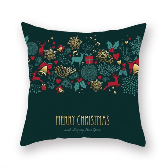 Christmas Cushion Cover Green Home Decor Sofa Pillow Case Cover Seat Car Throw Pillowcase Christmas Decor