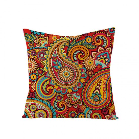 Bohemian Mandala Folk Geometrical Style Linen Throw Pillow Case Home Sofa Art Decor Cushion Cover