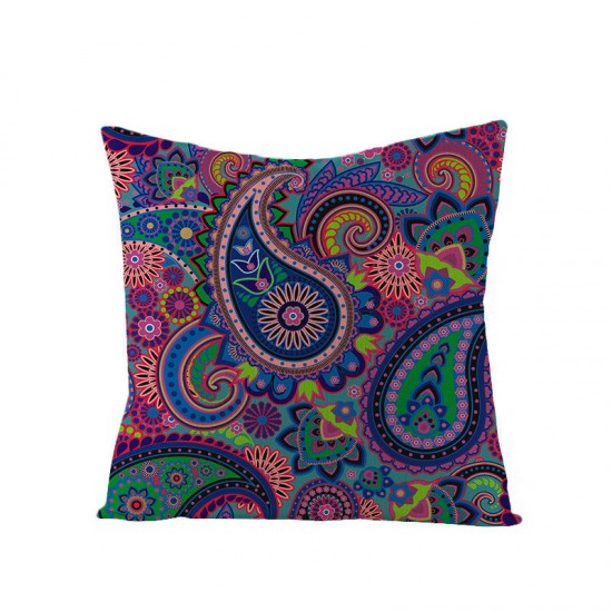 Bohemian Mandala Folk Geometrical Style Linen Throw Pillow Case Home Sofa Art Decor Cushion Cover