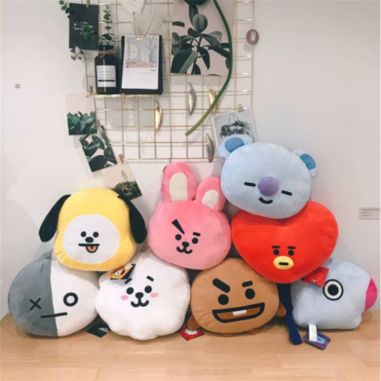 45x55cm Plush Pillow Doll Cushion Toy For KPOP BTS BT21 TATA SHOOKY SUGA COOKY