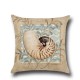 Conch Seahorse Seashell Cushion Cover 45*45cm Cotton Linen Wedding Decor Throw Pillow Case