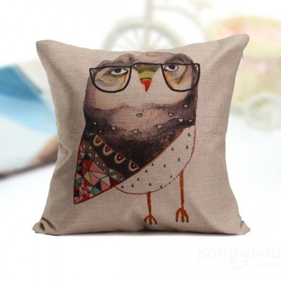 Creative Cute Chickens Printed Cotton Linen Pillow Cases Home Sofa Car Cushion Cover