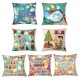 18"x18"Christmas LED Lights Linen Pillow Case Cushion Cover Sofa Case Home Decor