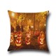 Halloween Pumpkin Bat Owl Pattern Cotton Linen Throw Pillow Cushion Cover Seat Home Decoration Sofa