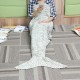 180*90CM Wave Yarn Knitting Mermaid Tail Blanket Birthday gift Blanket Bed Mat Sleep Bag