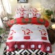 3 PCS Bedding Sets Happy Christmas Quilt Cover Pillowcase For Queen Size