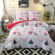 3 PCS Bedding Sets Happy Christmas Quilt Cover Pillowcase For Queen Size