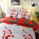 3 PCS Bedding Sets Happy Christmas Quilt Cover Pillowcase For Queen Size