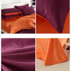 3 Or 4pcs Pure Cotton Purple Pink Color Assorted Plain Bedding Sets