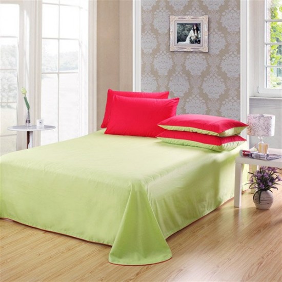 3 Or 4pcs Pure Cotton Brick Red Green Color Assorted Plain Bedding Sets