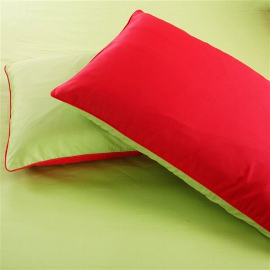 3 Or 4pcs Pure Cotton Brick Red Green Color Assorted Plain Bedding Sets