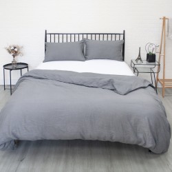 Oeko tex french linen luxury fitted bedsheet duvets stone washed flax bed cover